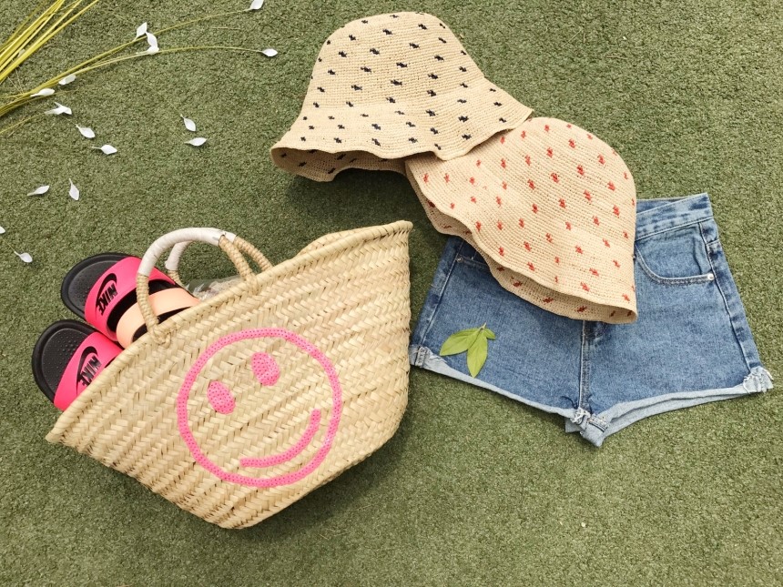 New Hat Dot Raffia Hat Straw Hat 4color Panama Hat