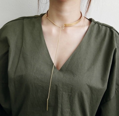 Round Sticks Choker Necklace Accessories Frost Cho