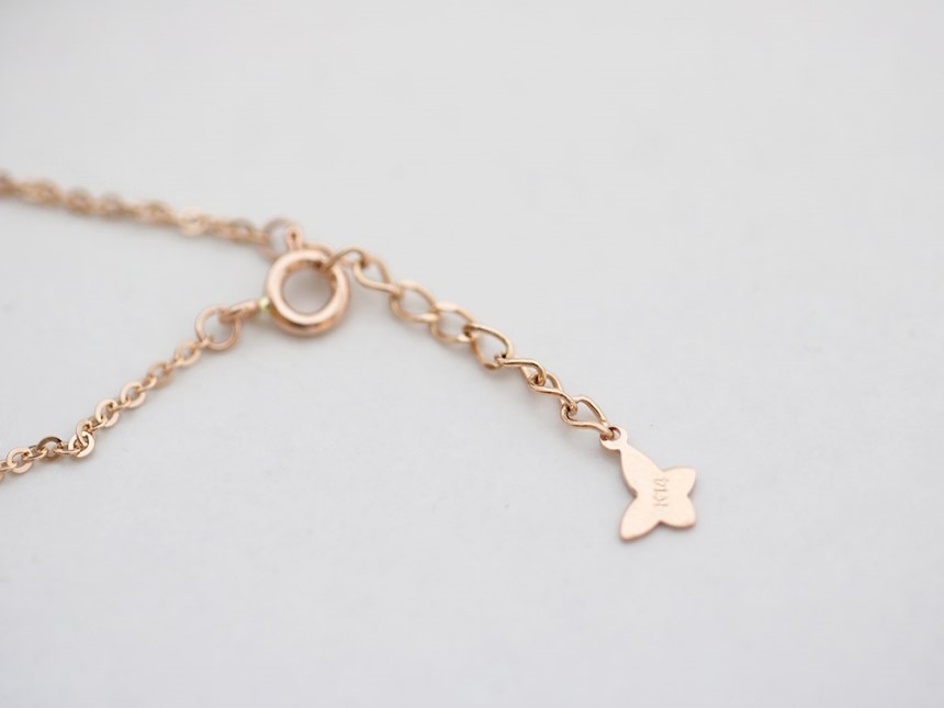 New Cubic Ankle Bracelet, Gold Rattle Chain Point 