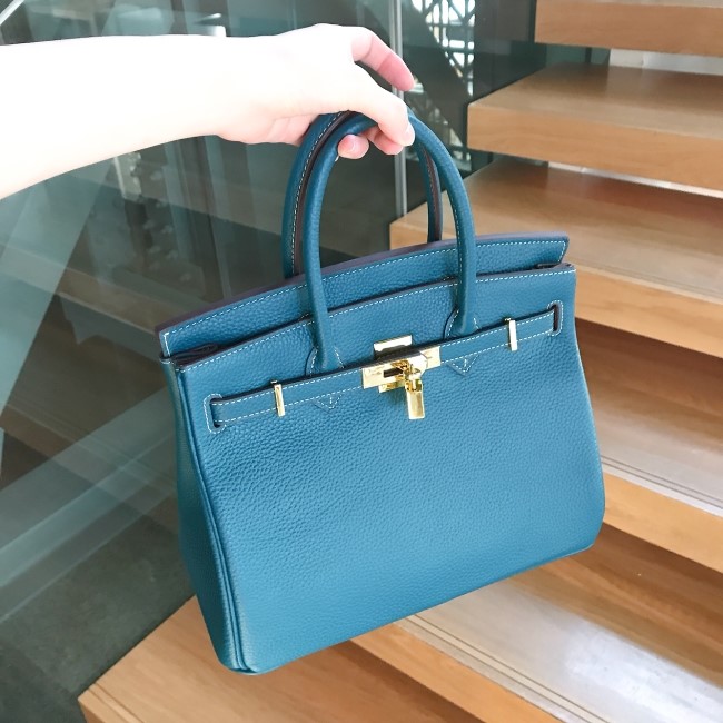 New Women's Bags Cowhide Birkin Bag Summer Tote