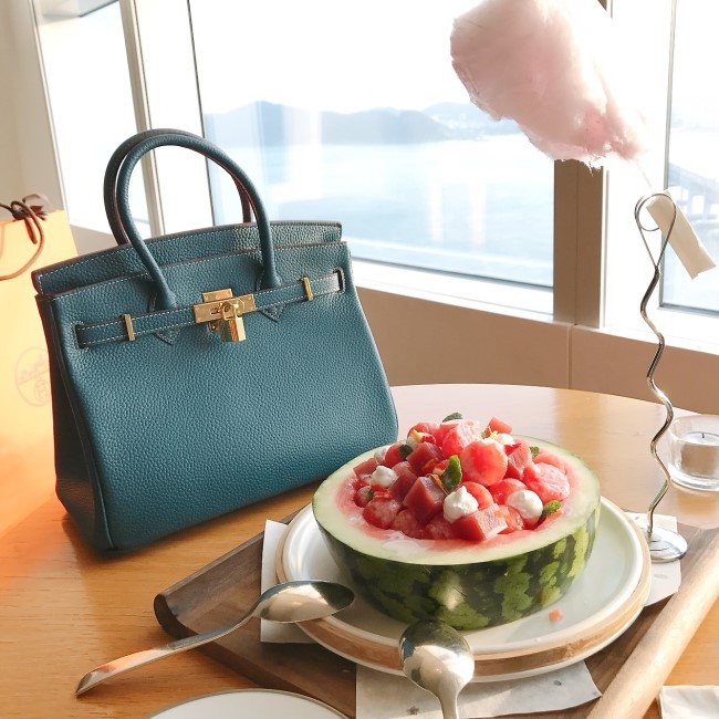 New Women's Bags Cowhide Birkin Bag Summer Tote