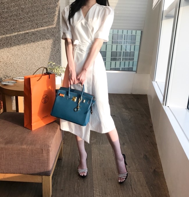 New Women's Bags Cowhide Birkin Bag Summer Tote