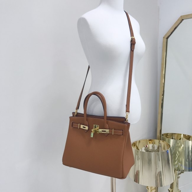 New Women's Bags Cowhide Birkin Bag Summer Tote