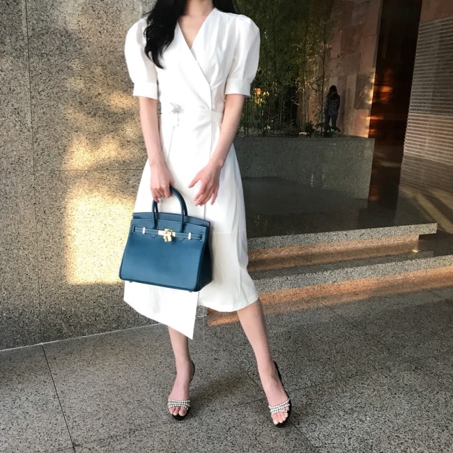 New Women's Bags Cowhide Birkin Bag Summer Tote