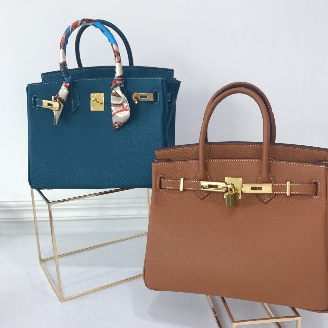 New Women's Bags Cowhide Birkin Bag Summer Tote