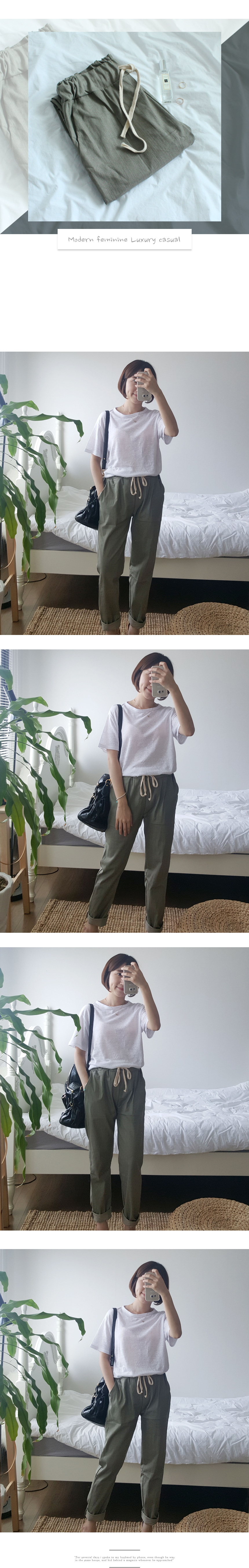 New Women's Pants Wide Banding Exhaust Slacks P