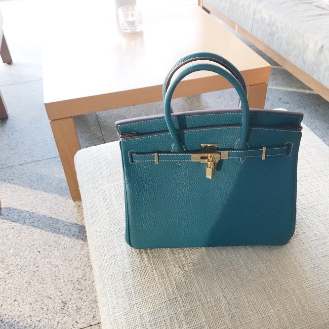 New Women's Bags Cowhide Birkin Bag Summer Tote