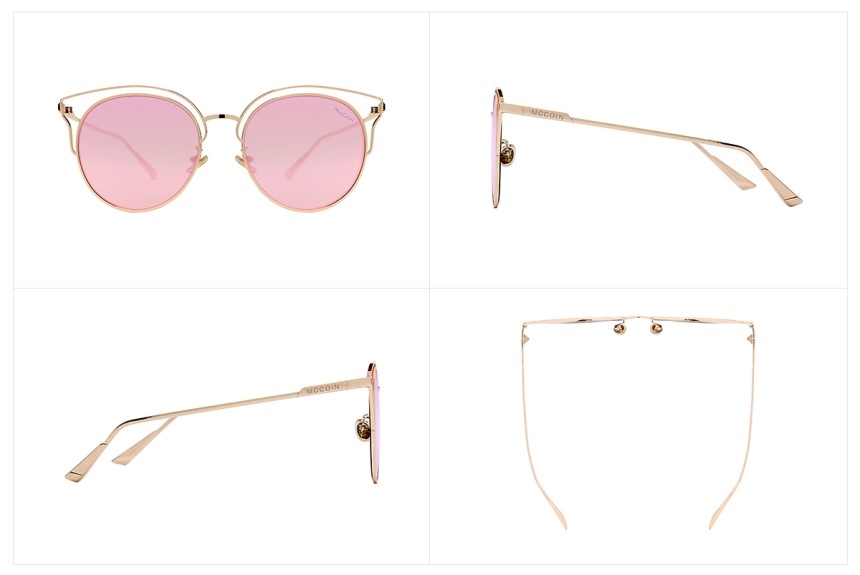 NEW FASHION SUNGLASSES Ai Eye 02 Gold Metal Pink M