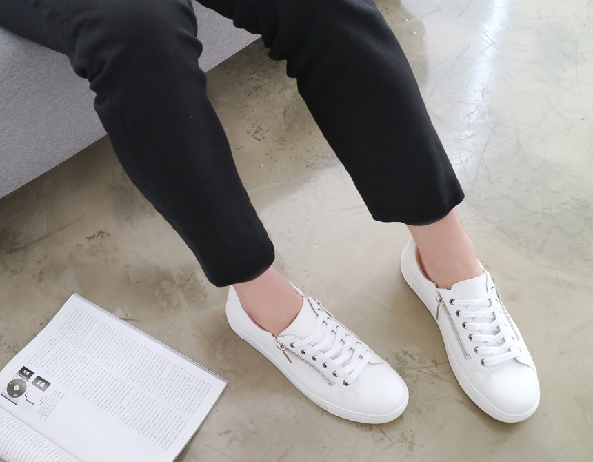 Men Height Shoes 5 inch sneakers with zipper Men&#