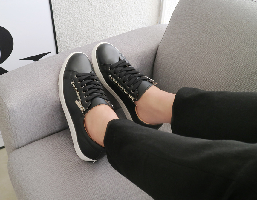 Men Height Shoes 5 inch sneakers with zipper Men&#