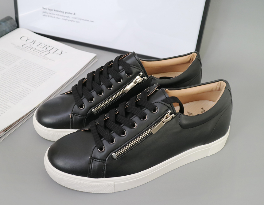 Men Height Shoes 5 inch sneakers with zipper Men&#