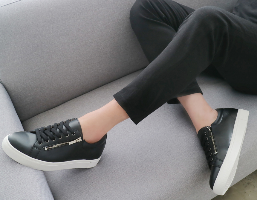 Men Height Shoes 5 inch sneakers with zipper Men&#