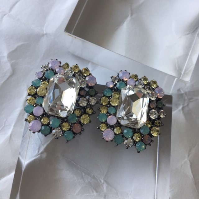 Echinacea Melt Color Cubic Earring Bold Point Big 