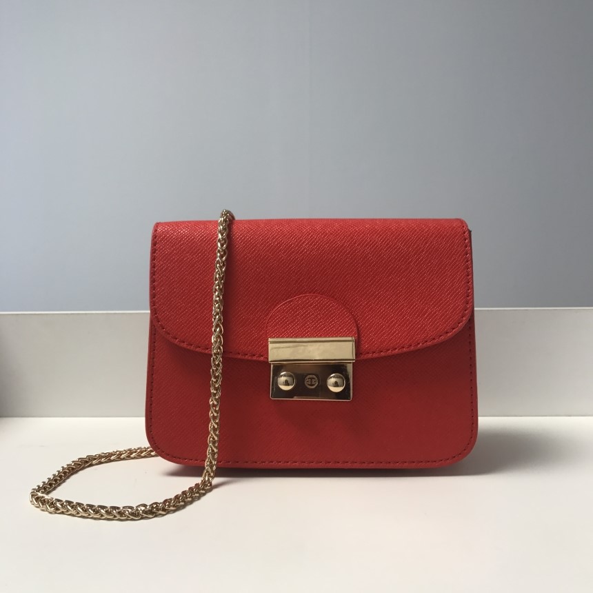 New Gold Buckle Chain Mini Cross Back White Women 