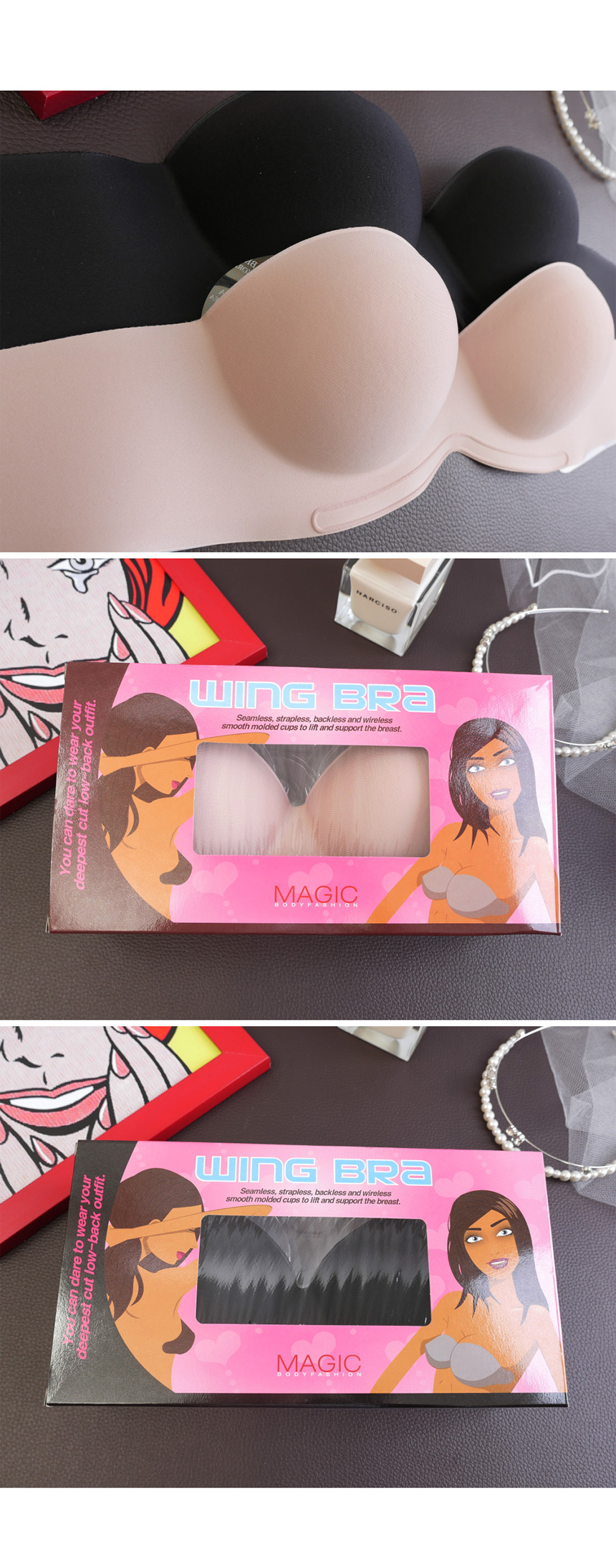 NEW NUBRA Magic Wing WING Nude Bra Silicone Off Sh