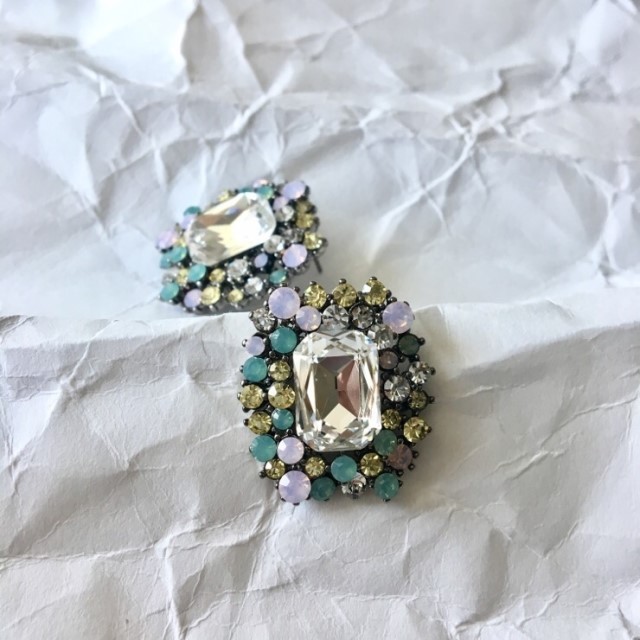 Echinacea Melt Color Cubic Earring Bold Point Big 