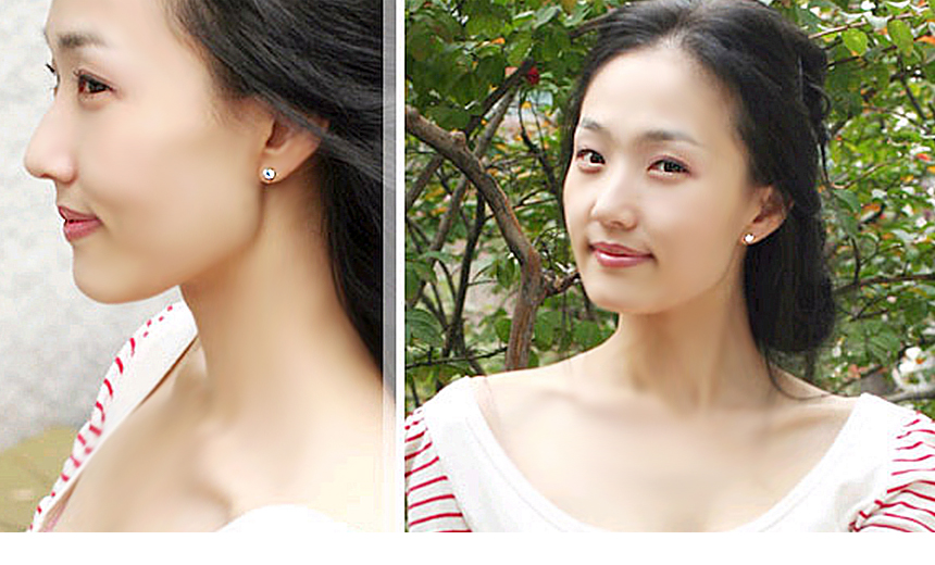 Daily Cubic Earrings One Pair Price 14K Simple Wom