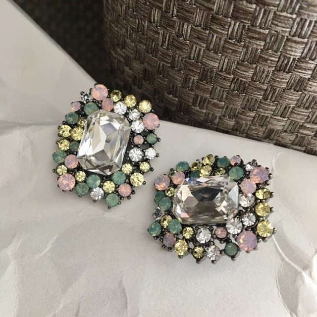 Echinacea Melt Color Cubic Earring Bold Point Big 