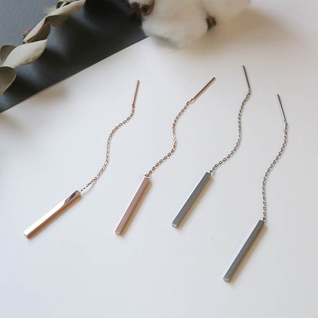 <b><p>Suical Steel chain Long drop earrg Rose Gold</p></b><b><p>サージカルスチール チェーン ロングドロップ イヤリ ローズゴド ホワイト 無変色</p></b><br /><br /><p align='center'>
