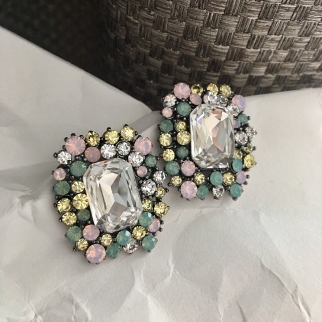 Echinacea Melt Color Cubic Earring Bold Point Big 