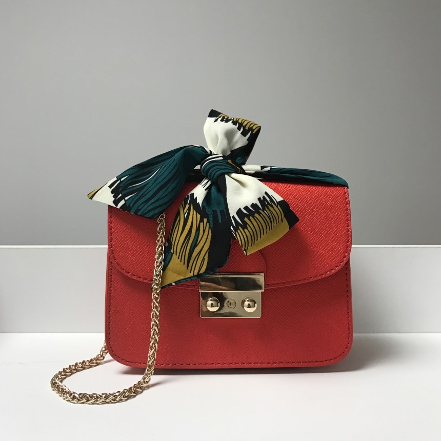 New Gold Buckle Chain Mini Cross Back White Women 