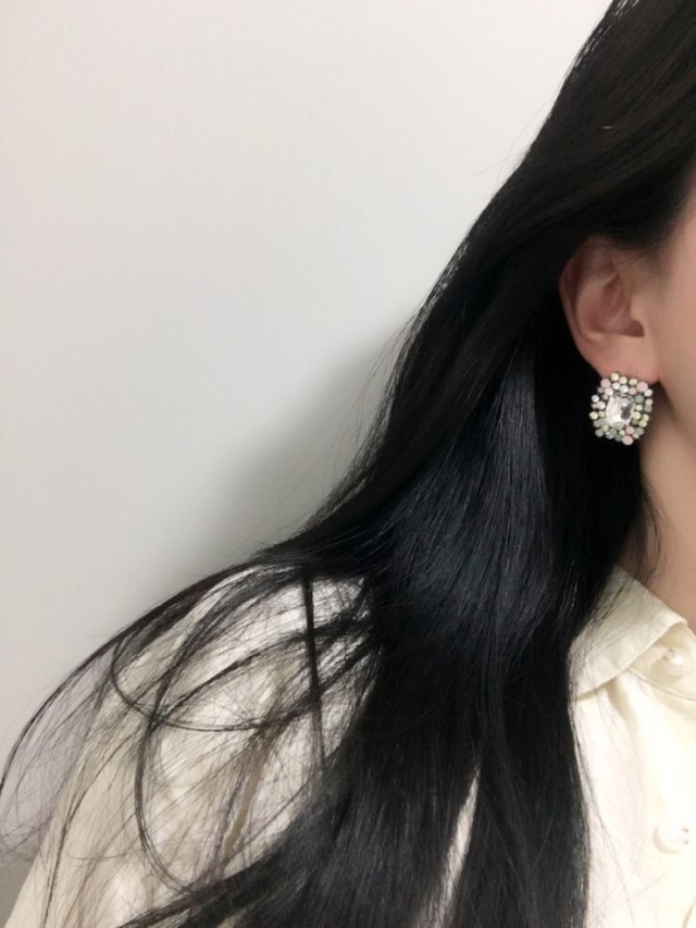 Echinacea Melt Color Cubic Earring Bold Point Big 