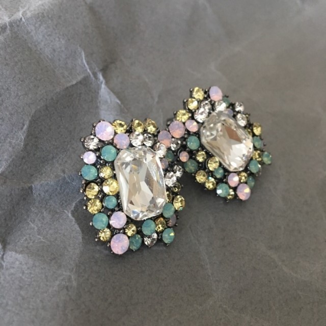 Echinacea Melt Color Cubic Earring Bold Point Big 