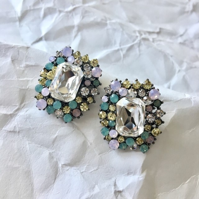 Echinacea Melt Color Cubic Earring Bold Point Big 