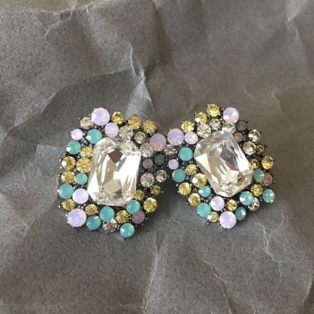 Echinacea Melt Color Cubic Earring Bold Point Big 