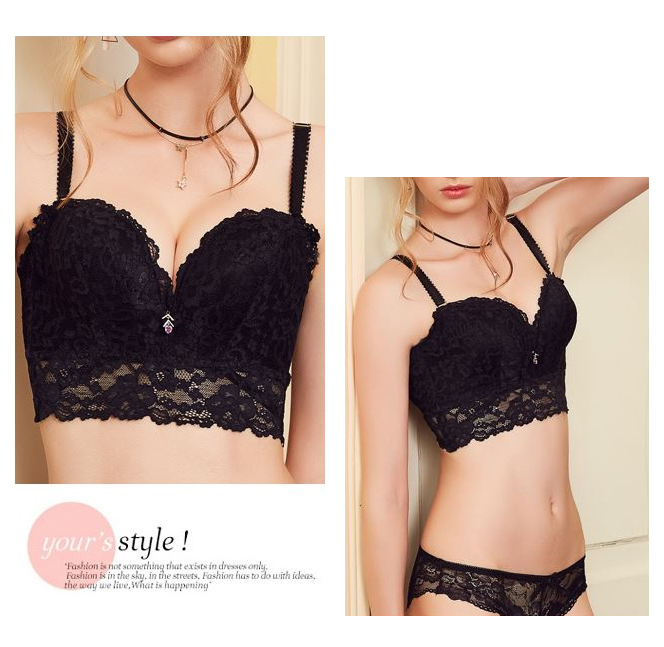 Noyer Wedding Dress Push-up Wang Pong Lace Bra Pan
