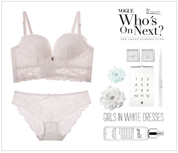 Noyer Wedding Dress Push-up Wang Pong Lace Bra Pan