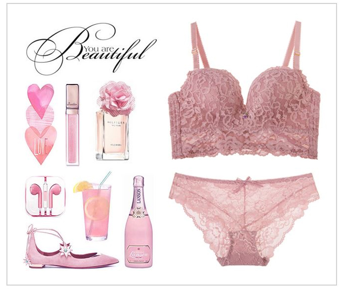 Noyer Wedding Dress Push-up Wang Pong Lace Bra Pan