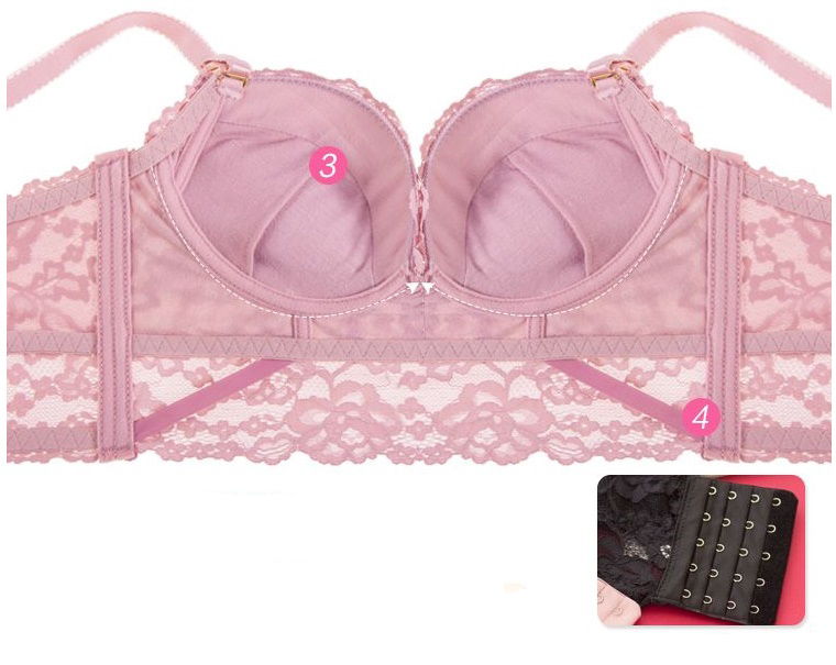 Noyer Wedding Dress Push-up Wang Pong Lace Bra Pan