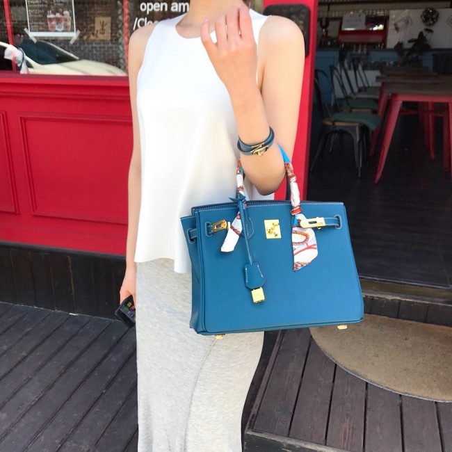 New Women's Bags Cowhide Birkin Bag Summer Tote