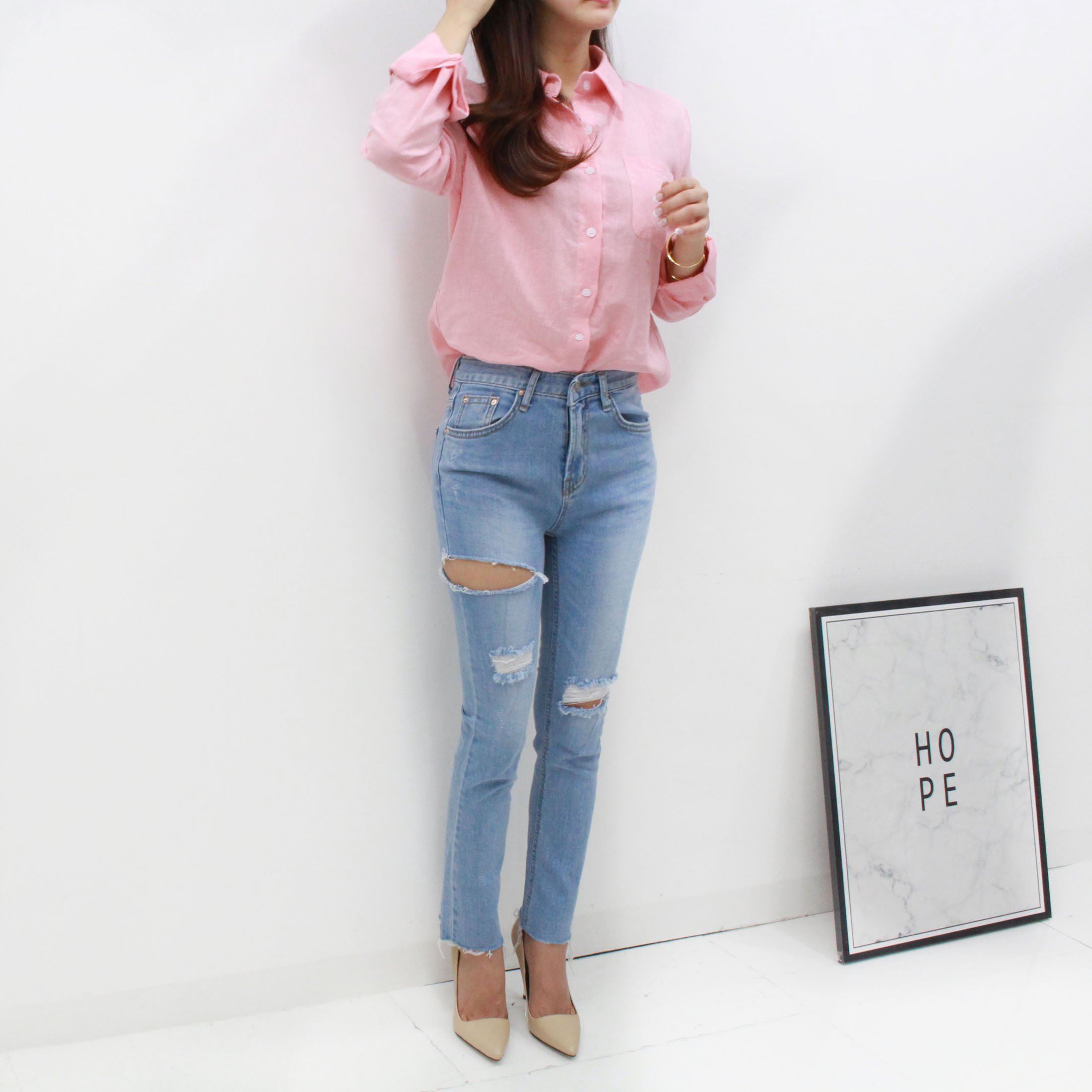 NEW FASHION LADY GIRL Blouse Summer Daily Linen Sh