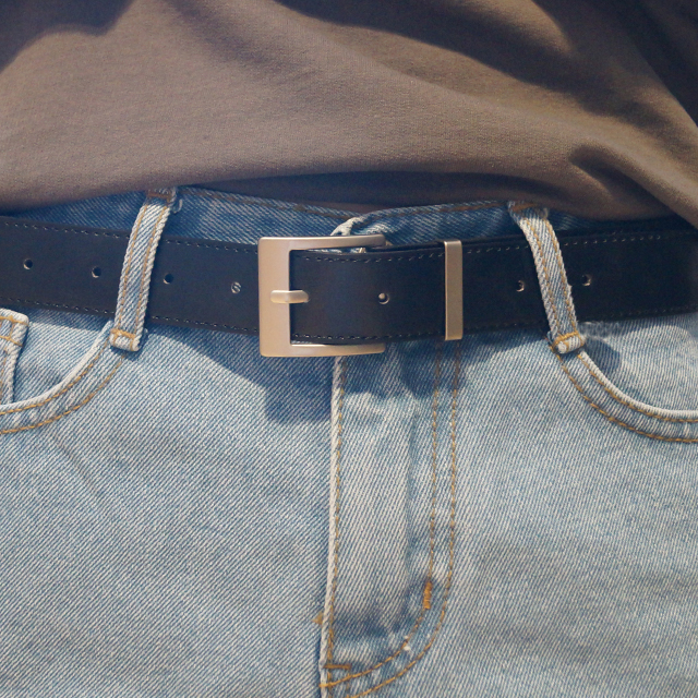 Basic black Basic belt Tidy point Fashion Women ca