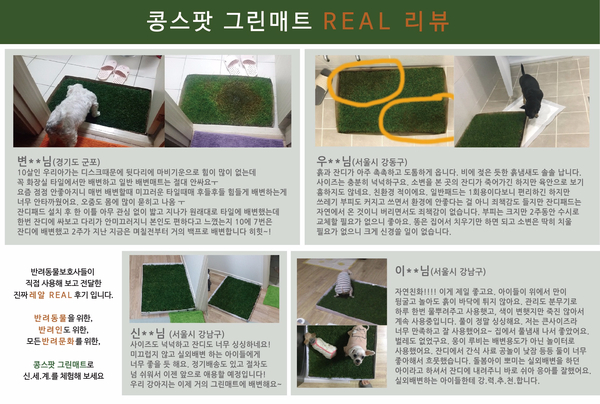 Medium Natural Grass Dog Pads Bean Spot Green Matt