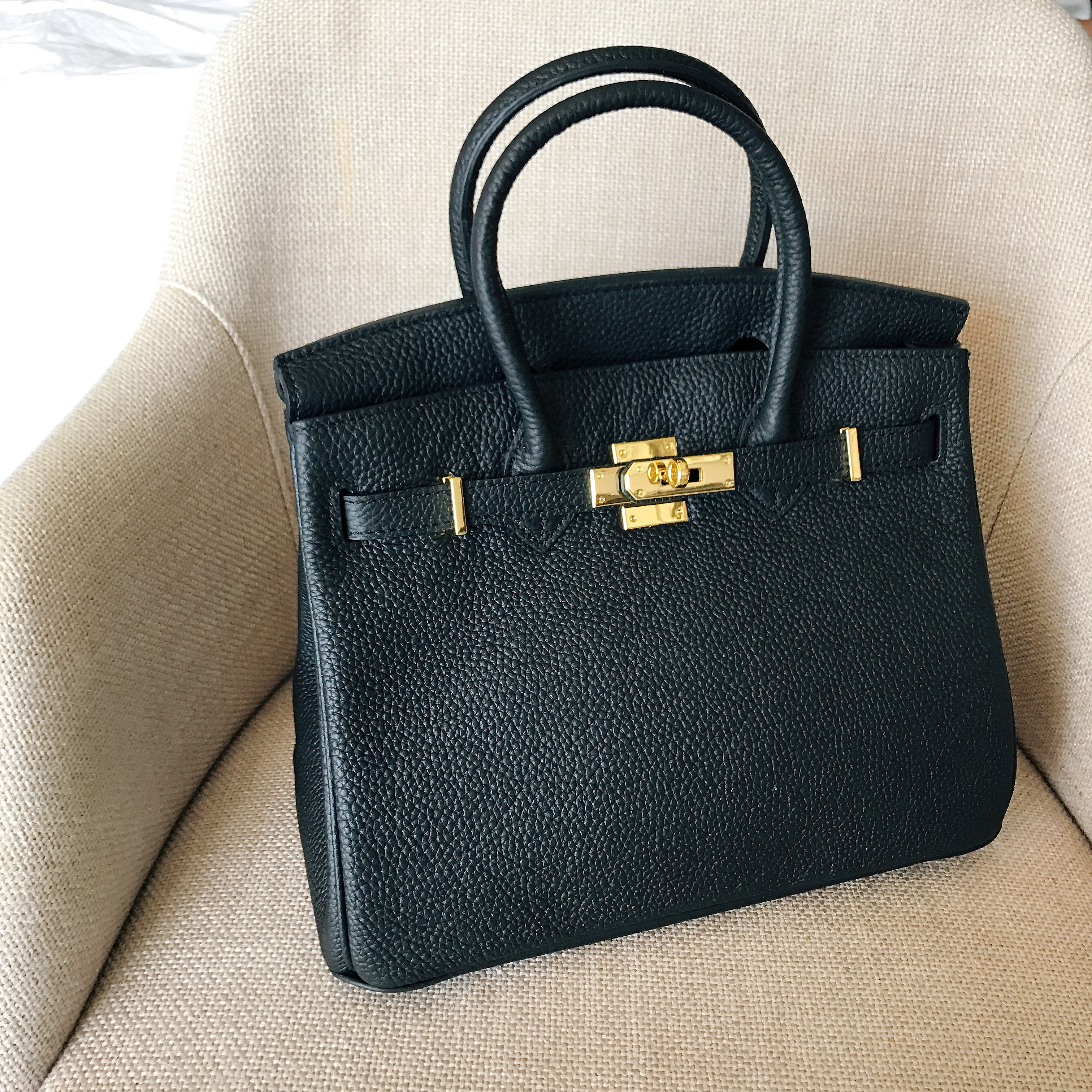 New Women's Bags Cowhide Birkin Bag Summer Tote