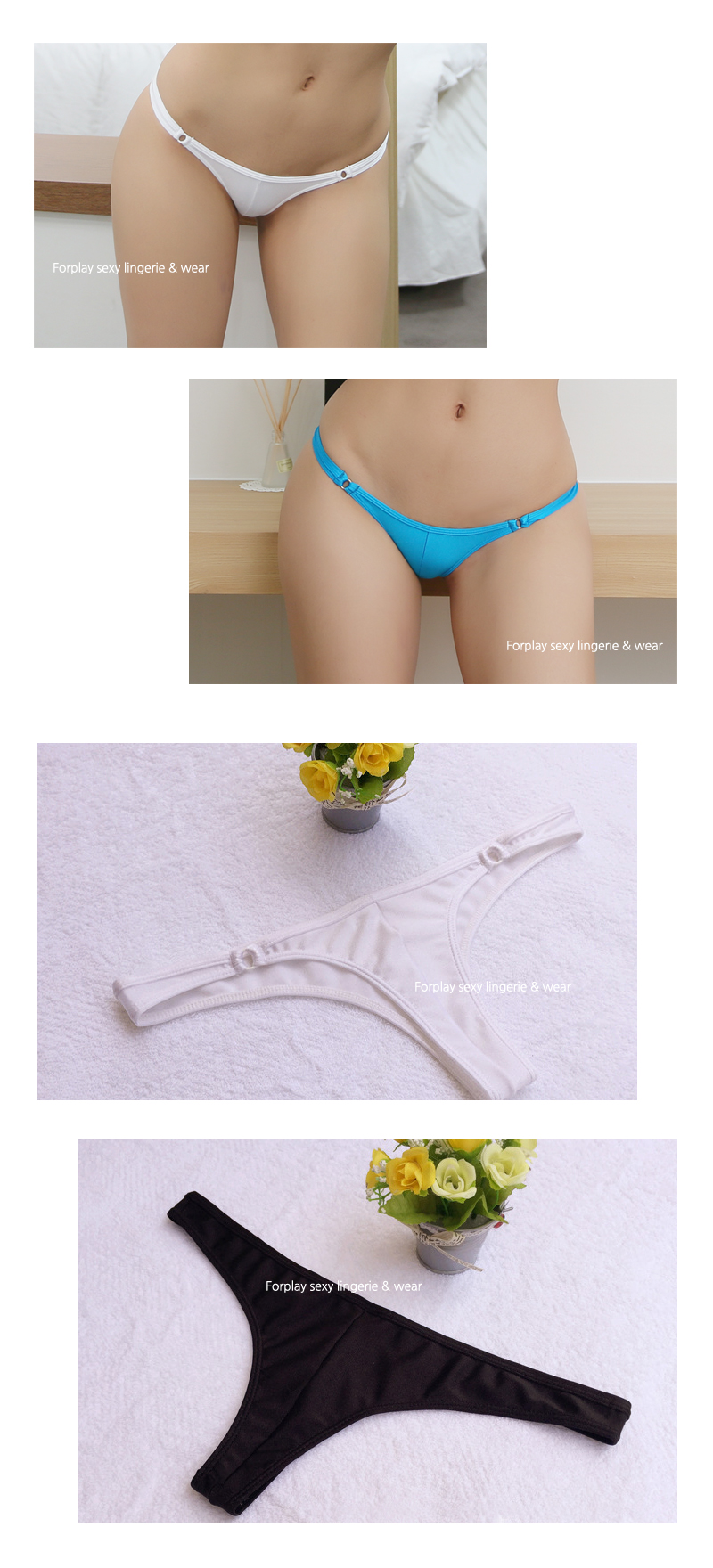 Women Underwear p0066 Gris Span Sexy Tee Panties S