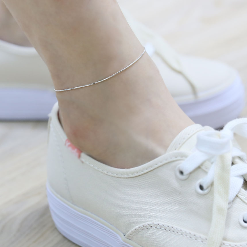 New mourning 925 silver thin cine-lace bracelet ch