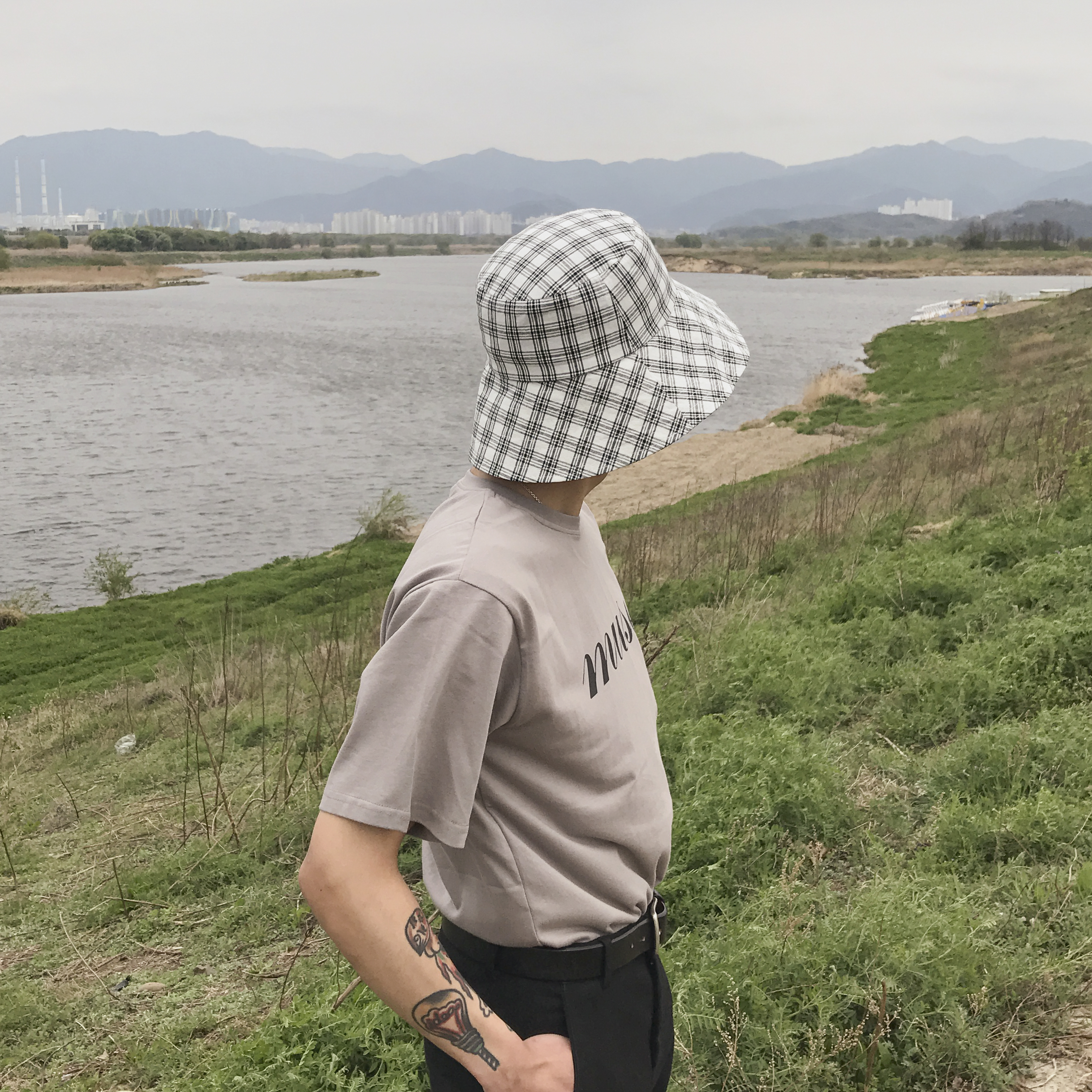 Women Sun Hats Check Bunny Buckets Hat Over Street