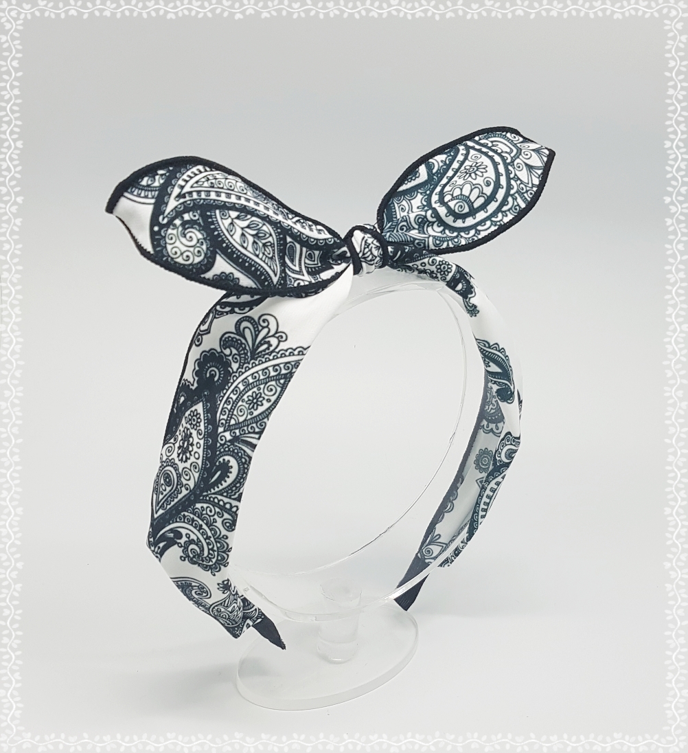 New Wire Ribbon Hair Band Bandana Headband Girls W