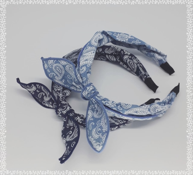 New Wire Ribbon Hair Band Bandana Headband Girls W