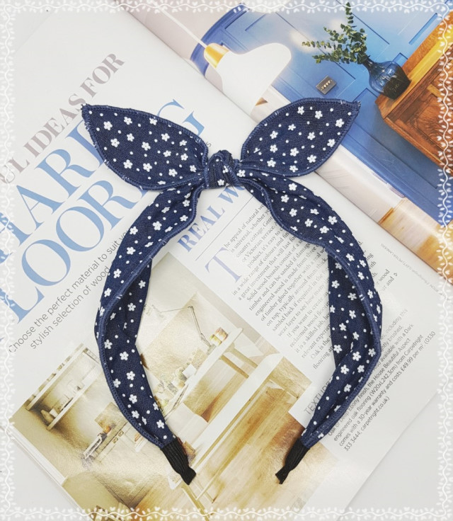 New Wire Ribbon Hair Band Bandana Headband Girls W