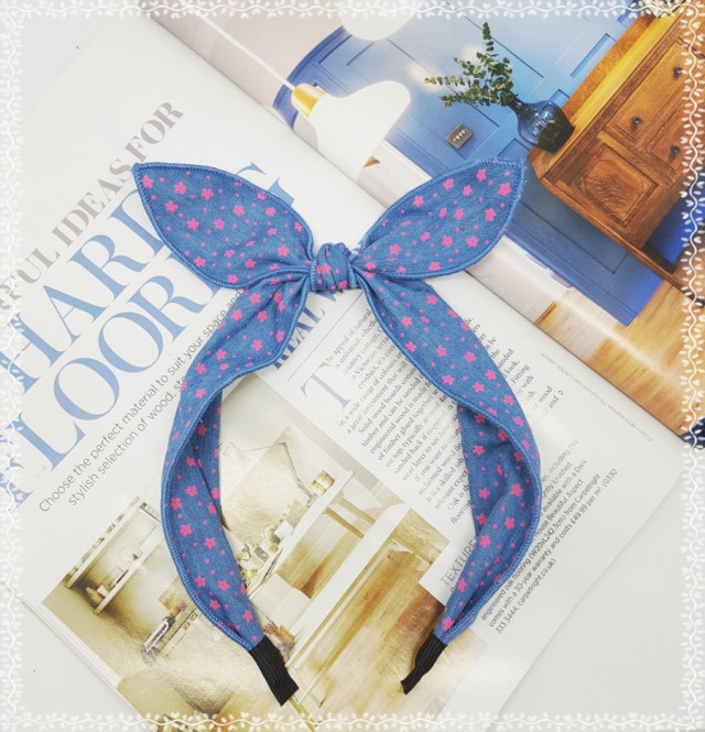 New Wire Ribbon Hair Band Bandana Headband Girls W