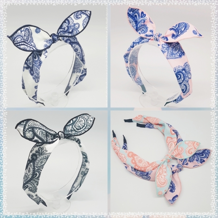 New Wire Ribbon Hair Band Bandana Headband Girls W