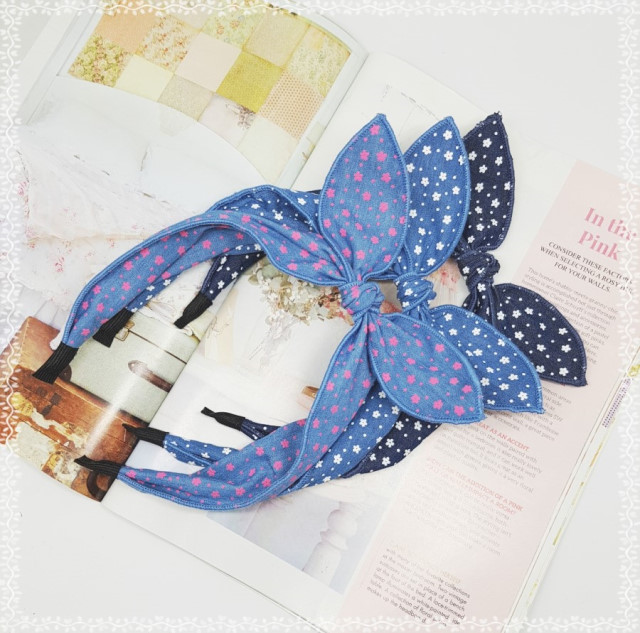 New Wire Ribbon Hair Band Bandana Headband Girls W