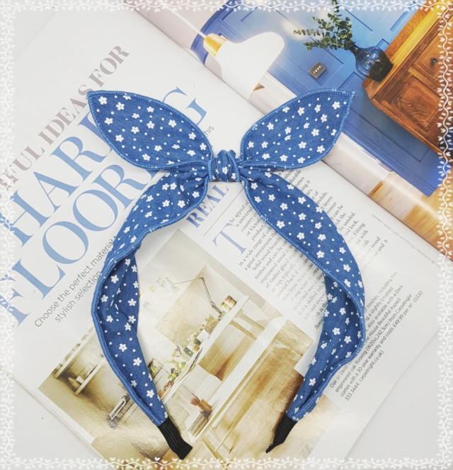 New Wire Ribbon Hair Band Bandana Headband Girls W