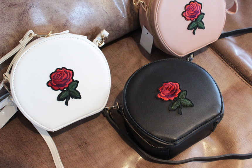 New Rose embroidered Tambourine mini cross back 3c