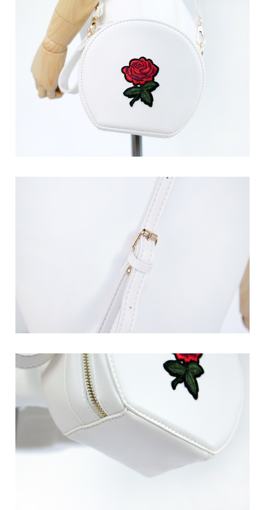 New Rose embroidered Tambourine mini cross back 3c